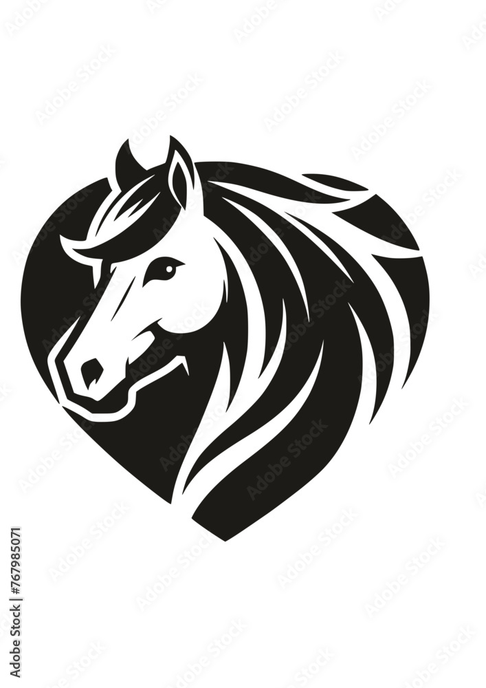 Horse Heart SVG, Horse Love svg clip art, Horse Head svg, Equestrian SVG, PNG, Jpg, PDF, Horse Lover, Digital download