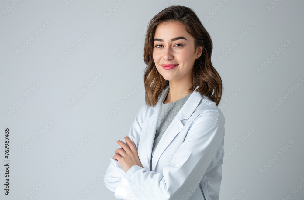 Professional Portrait of Smiling Female Doctor with Arms Crossed Professional Portrait of Smiling Female Doctor with Arms Crossed