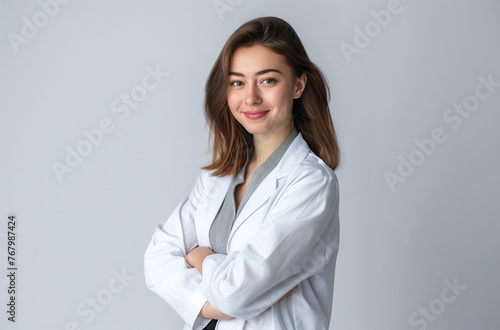 Female Doctor Standing with Arms Crossed: Smiling Portrait
