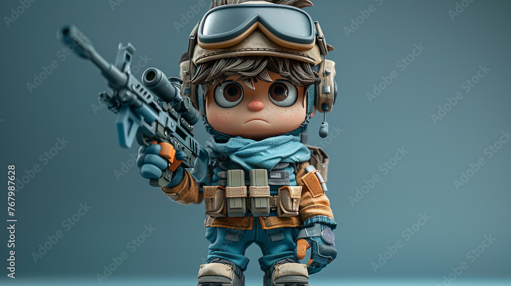 3d cartoon soldier characters 