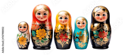 Russian Doll Matryoshka, Happy Easter concept, white background