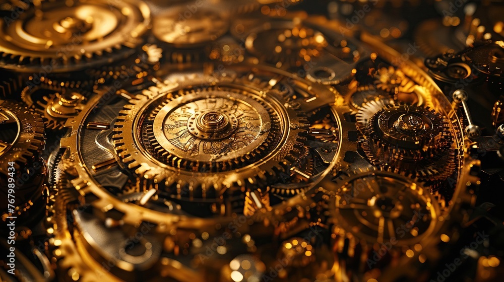 Economic Time Machine in 3D, showcasing the revolution from gold to digital money , 3D render