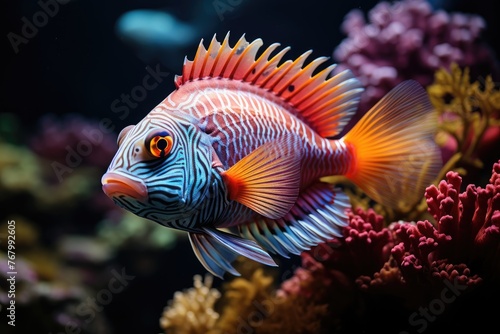 Underwater photographer captures colored fish in Recife., generative IA © JONATAS