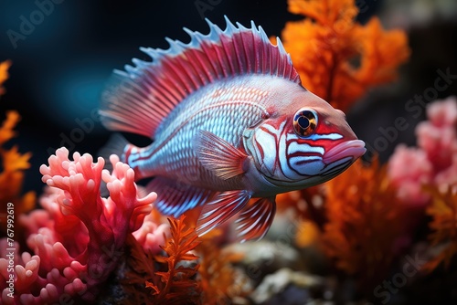 Underwater photographer captures colored fish in Recife., generative IA