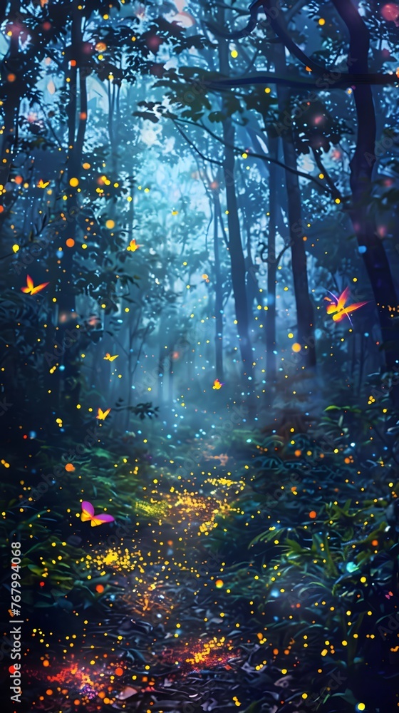A Magical Glowing Forest