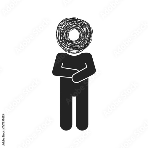 chaos in human mind like mental illness icon