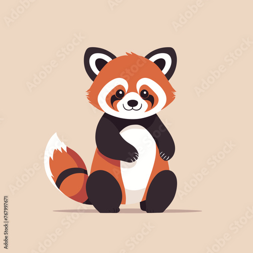 Cute red panda cartoon illustration vector design
