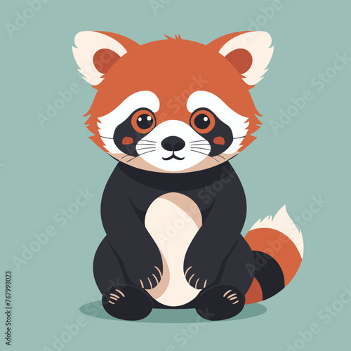 Cute red panda cartoon illustration vector design