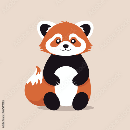 Cute red panda cartoon illustration vector design