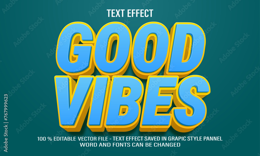 Good Vibes 3d editable text effect style Good Vibes 3d editable text effect style