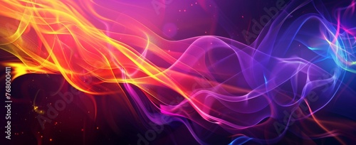 Surreal abstract of purple and pink wisps colliding with an orange burst  reminiscent of a distant cosmic event.