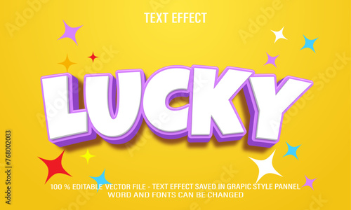 Lucky 3d editable text effect style