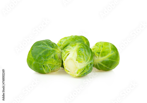 Fresh Brussel sprout on white background