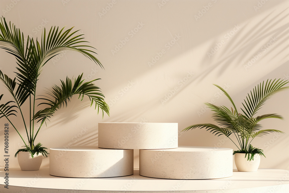 Obraz premium Natural empty platform template mockup