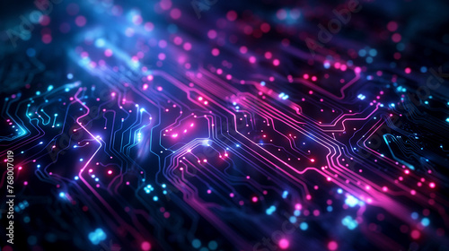 Hi-tech electronic circuit board close up shot © Chang