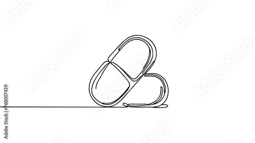 Single one line drawing set of pills and capsules isometric icon. painkillers, antibiotics, vitamins and aspirin. Medical pills icon. Modern continuous line draw design graphic vector illustration