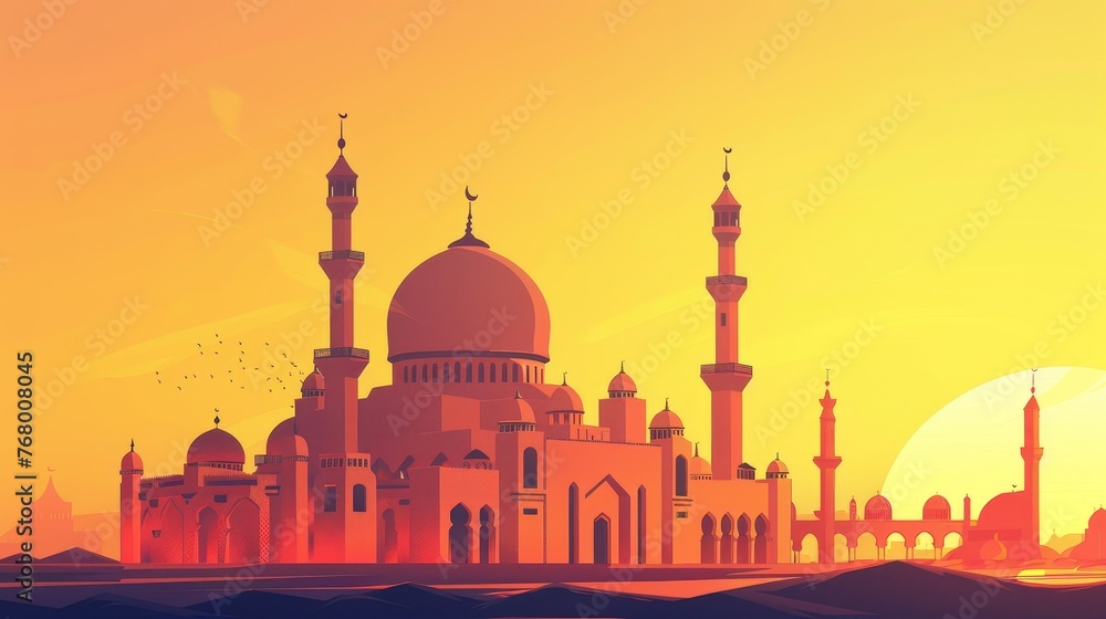 Obraz premium Islamic wallpaper background, Ramadan background, Eid al-Adha.