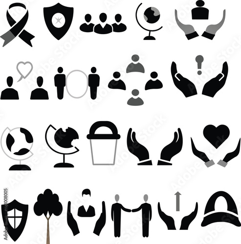 charity icon set