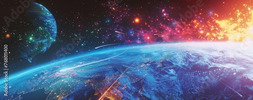 Wallpaper Mural AI-driven cosmic weather report in augmented reality detailing solar winds Torontodigital.ca