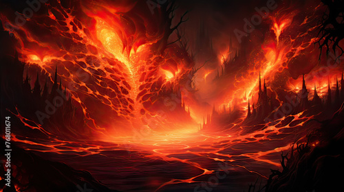 A fantasy-themed fire background with magical and ethereal flames, a touch of mystery and enchantment background Ai Generative