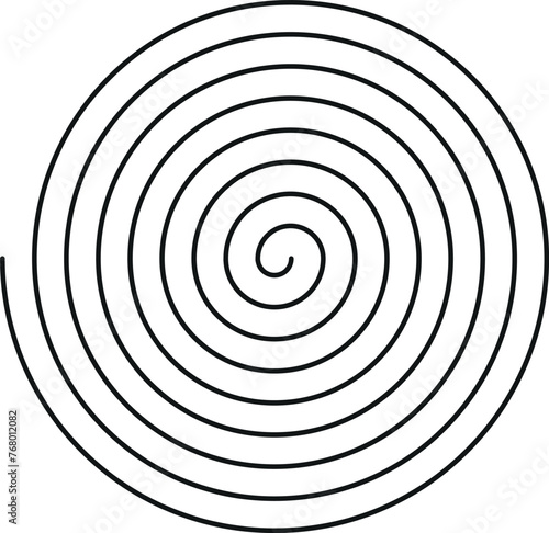 Editable stroke line spiral shape silhouette. Vector illustration image. Isolated on white background. Vortex swirl logo symbol sign. 