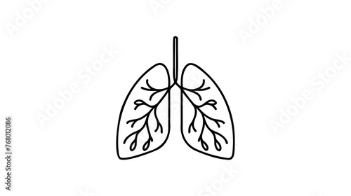 One continuous line drawing of anatomical human lungs organ. Dynamic medical internal anatomy concept. Single line draw graphic design vector illustration.