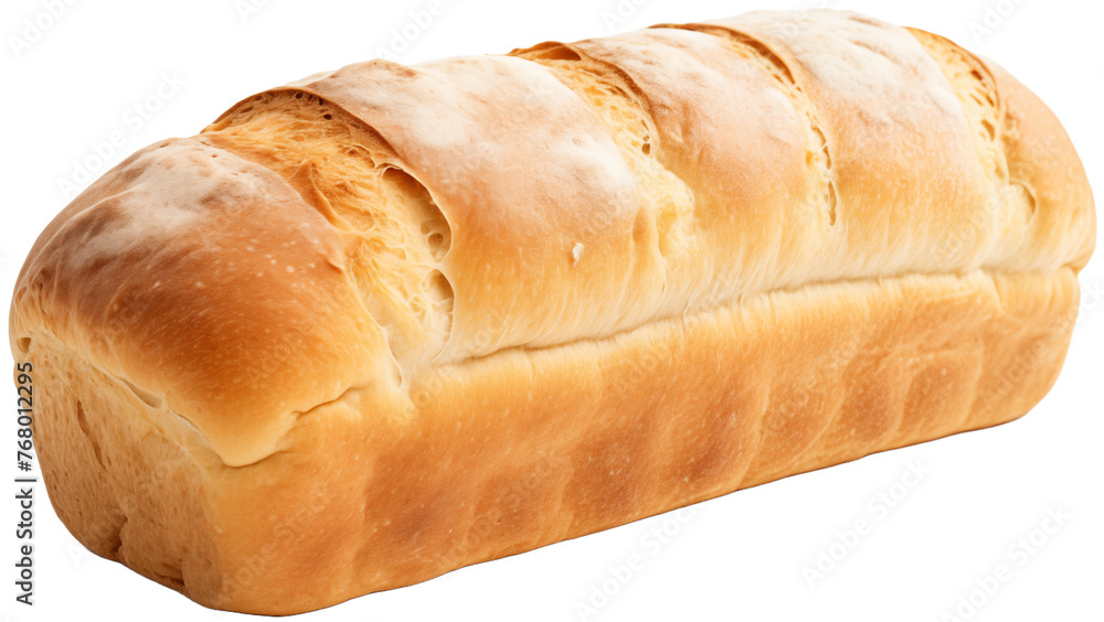 A loaf of freshly baked white whole-grain bread, on transparency A loaf of freshly baked white whole-grain bread, on transparency