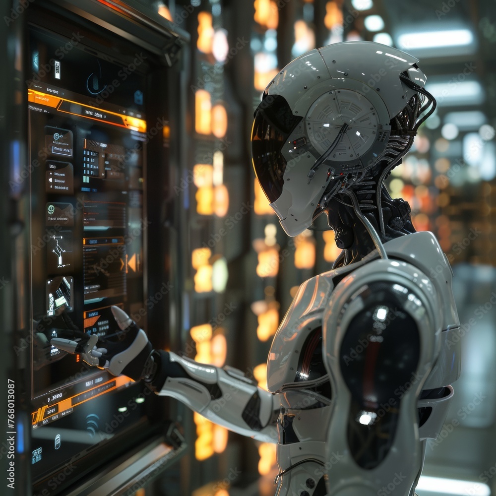 Fototapeta premium Envisioning a future where AI personalizes and secures every interaction on digital devices