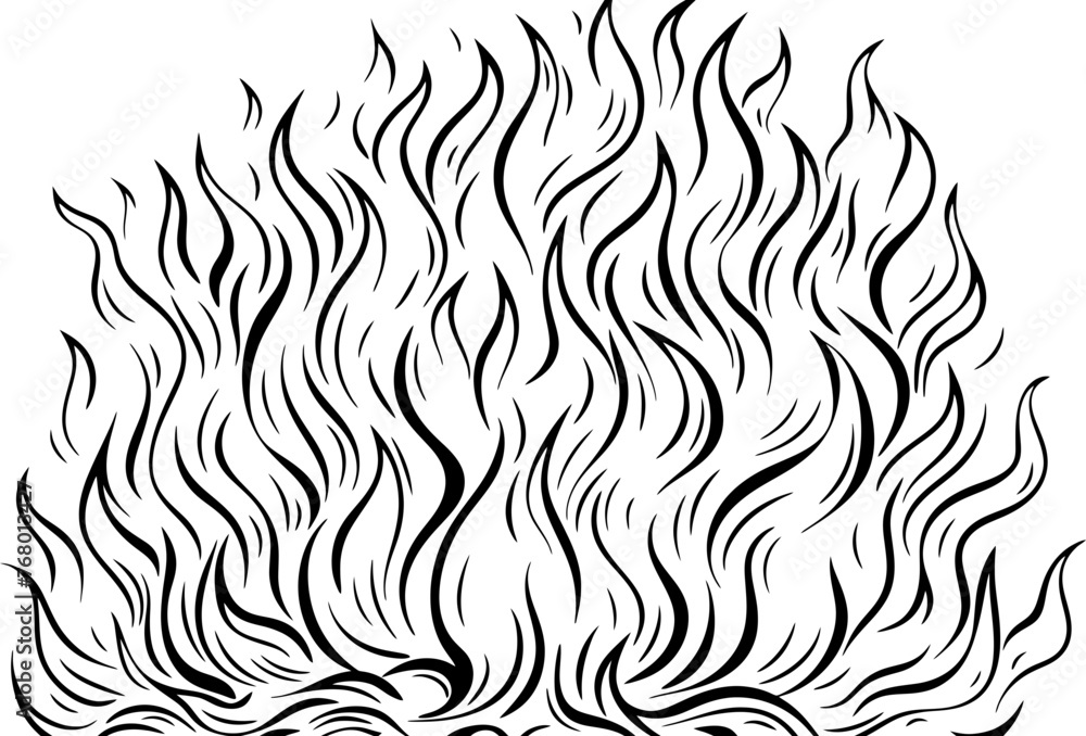 Handdrawn fire flame sketch Handdrawn fire flame sketch