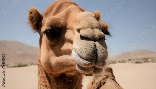 A Camels Nostrils Flaring As It Takes In The Dese