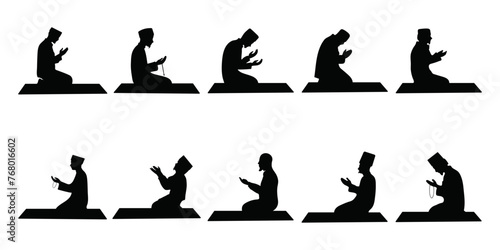 Man Muslim Praying Silhouette