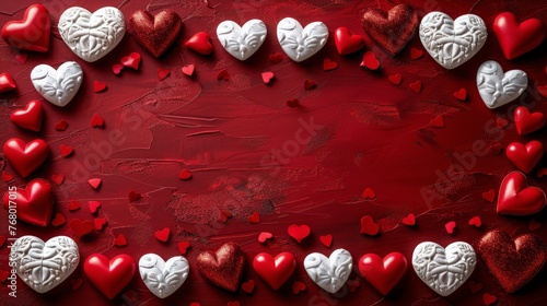 Red Background With Hearts