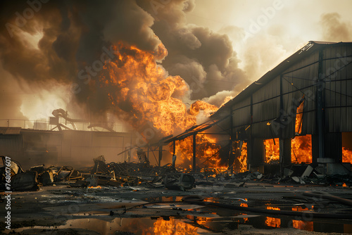 Work accident: catastrophic fire and explosions at metal rolling plant photo