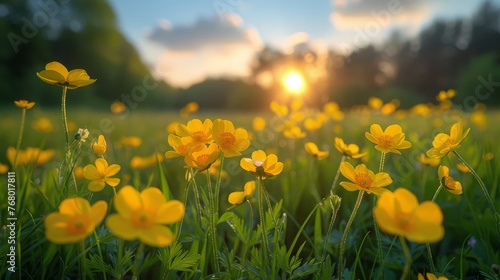 Field of Yellow Flowers Under Sun