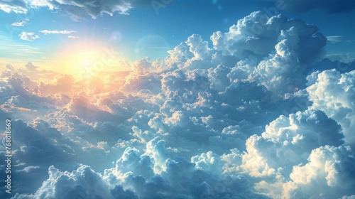 Sun Shining Through Clouds