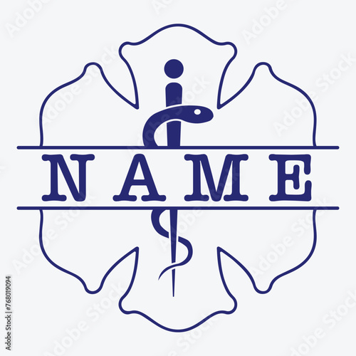 Paramedic EMS vector file- Star of Life Monogram