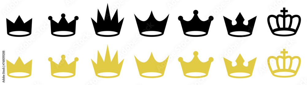 crown icon king and queen symbol golden crown crown icon king and queen symbol golden crown