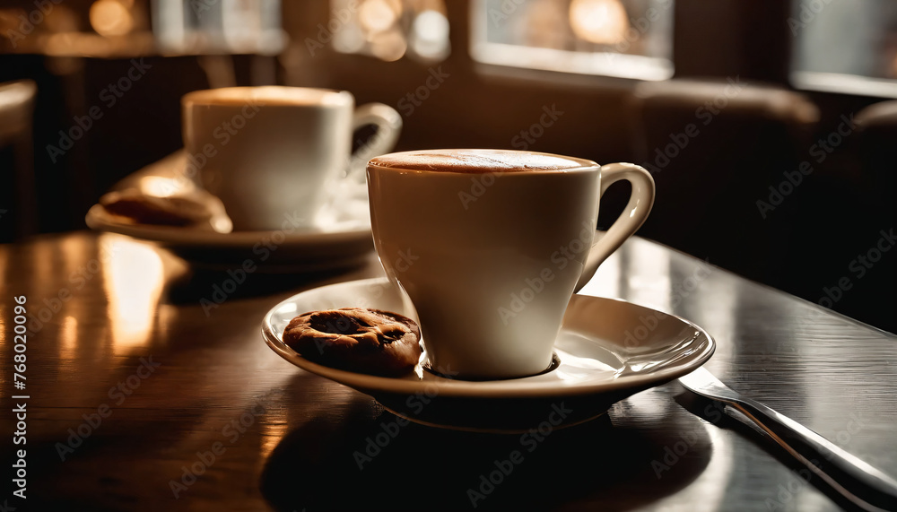 cup of coffee on a table cup of coffee on a table