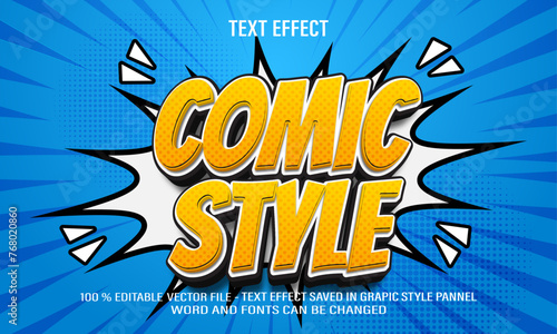 Comic Style 3d editable text effect style