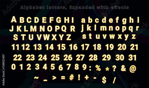 Neon Purple Gold Alphabeticals Letter