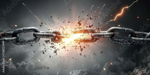 Wallpaper Mural broken chains breaking apart, symbolizing freedom   Torontodigital.ca