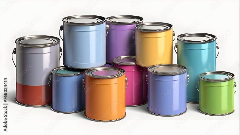 Paint cans in transparent PNG format, as well as a png file showing a single, shadowed cutout item on a transparent background Paint cans in transparent PNG format, as well as a png file showing a single, shadowed cutout item on a transparent background