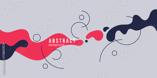 Trendy abstract background. Composition of amorphous forms and lines. Vector illustration