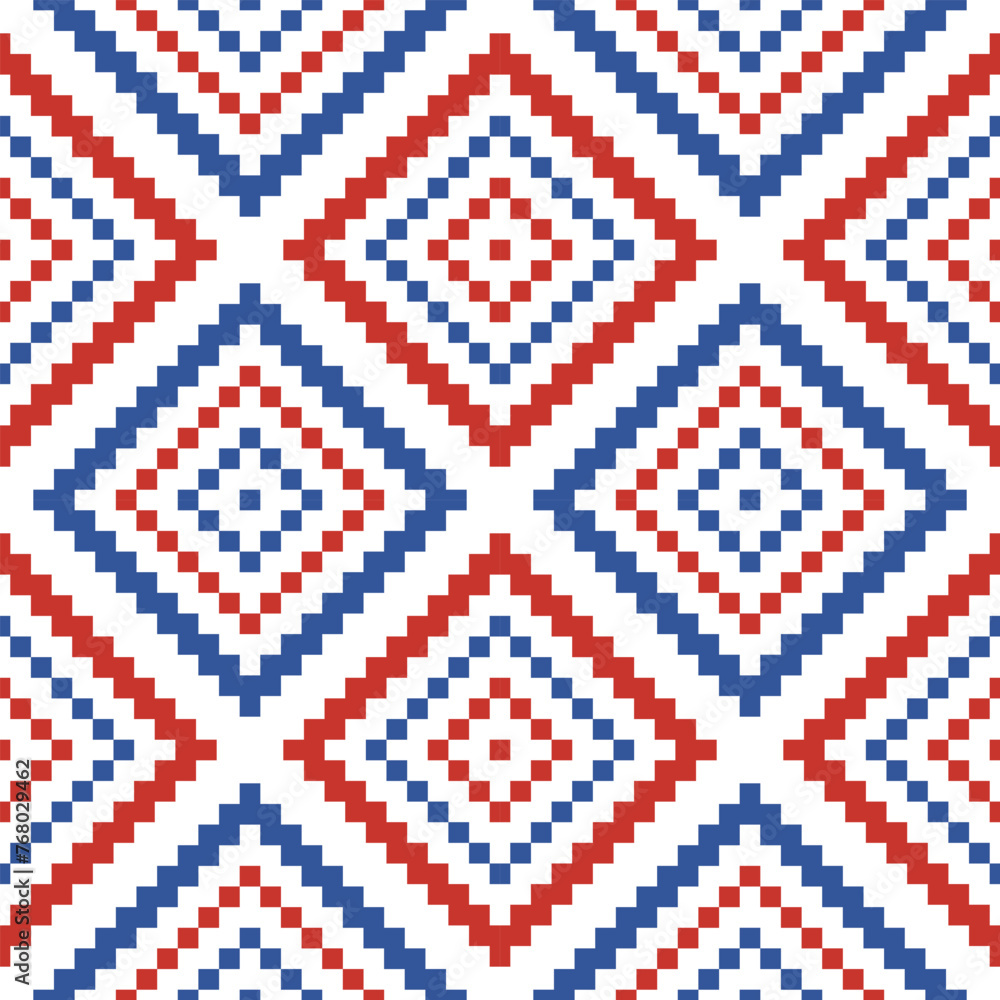 Ethnic seamless design.Geometric folklore ornament. Pixel pattern.Tribal ethnic vector texture. Seamless tribal embroidery.Scandinavian folk pattern for texture, fabric,clothing, wrapping,print decor. Ethnic seamless design.Geometric folklore ornament. Pixel pattern.Tribal ethnic vector texture. Seamless tribal embroidery.Scandinavian folk pattern for texture, fabric,clothing, wrapping,print decor.
