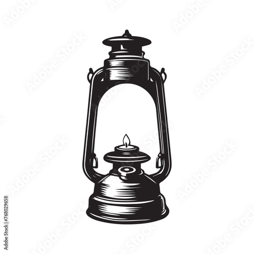 a black and white drawing of a lantern that says  the light is on it. 