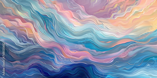 Abstract Colorful Waves Art - Soothing Lines Blend in a Mesmerizing Visual Journey, background
