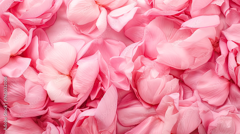 A close up of pink flower petals. A close up of pink flower petals.