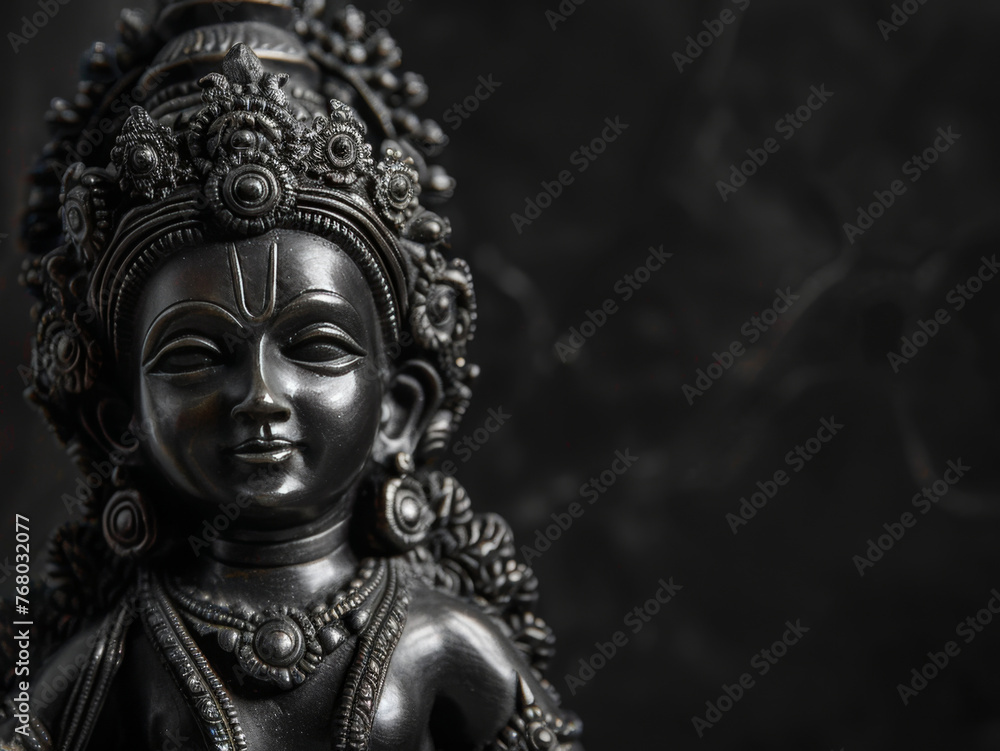 indian god rama glossy black figurine indian god rama glossy black figurine