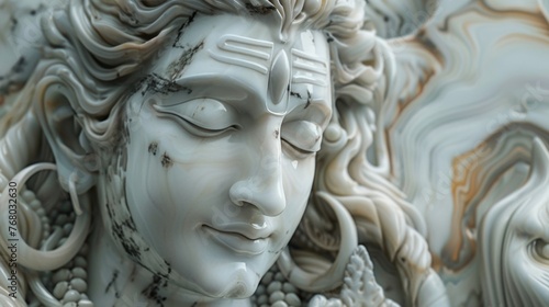 white marble shiva statue photo