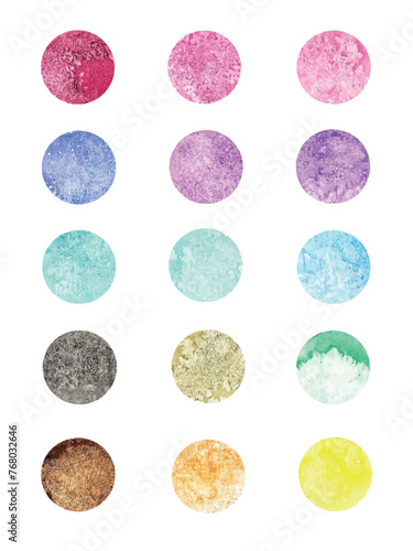 Vector colorful watercolor design elements hand drawn with salt. Texture background  abstract illustration gradient isolated on white background